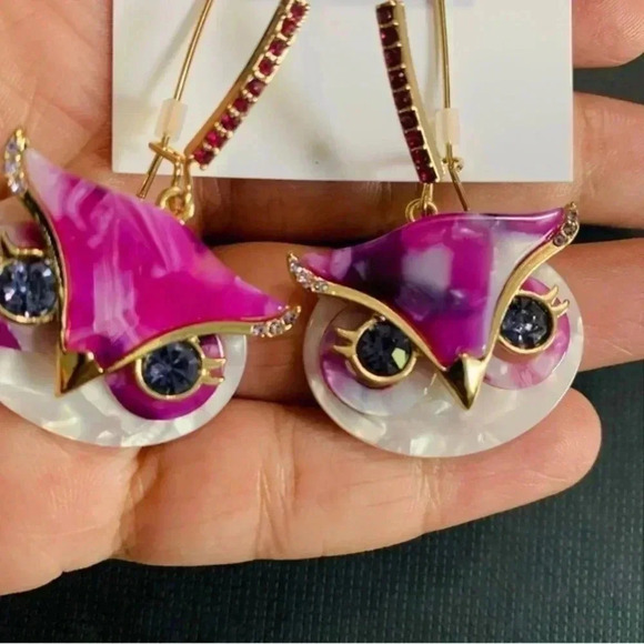 NEW BETSEY JOHNSON  OWL
EARRINGS - Picture 6 of 6